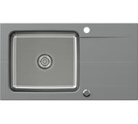 Quadron Edward évier granit-acier inoxydable 78x44 cm gris/graphite/onyx FUS_E7844SZ