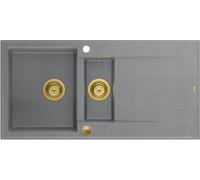 Quadron Evan évier graniteq 100x50 cm gris/graphite/onyx HQE5510050U5_PVDG1_P2O