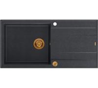 Quadron Evan évier graniteq 100x50 cm noir HCQE10050U8_PVDC1_P2O