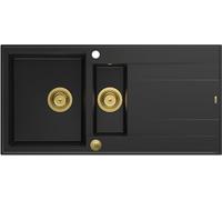 Quadron Evan évier graniteq 100x50 cm noir HQE510050U7_PVDG1_P2O