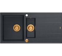 Quadron Evan évier graniteq 100x50 cm noir HQE5510050U8_PVDC1_P2O