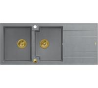 Quadron Evan évier graniteq 116x50 cm gris/graphite/onyx HQE11650U5_PVDG1_P2O