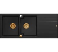 Quadron Evan évier graniteq 116x50 cm noir HQE11650U7_PVDC1_P2O