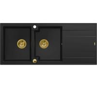 Quadron Evan évier graniteq 116x50 cm noir HQE11650U7_PVDG1_P2O