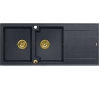 Quadron Evan évier graniteq 116x50 cm noir HQE11650U8_PVDG1_P2O