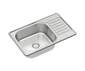 QUADRON Evier en acier inoxydable moderne | Taille 70 x 45 x 20 cm Couleur: Satin | EDDIE bassin simple | Evier de cuisine 1 bac | Evier s'adapte à un placard d'au moins 50 cm