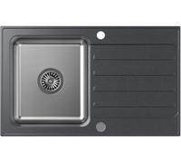 Quadron Kenneth évier granit-acier inoxydable 78x48 cm noir FUS_K7848CZ