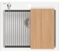 Quadron Kurt 110 évier graniteq 59.5x50 cm blanc HCQK5052BIK