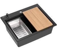 Quadron Kurt 110 évier graniteq 59.5x50 cm noir HCQK5052BLMPC