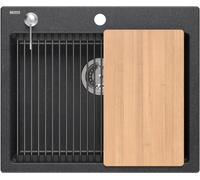 Quadron Kurt 110 évier graniteq 59.5x50 cm noir HCQK5052CZK
