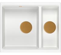 Quadron Logan évier graniteq 55x46 cm blanc HCQL5646U1-C1_U