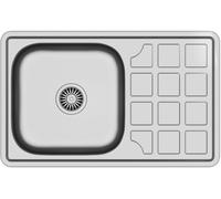 Quadron Louis 111 évier en acier inoxydable avec siphon 78x48 cm acier HD111SAT7848