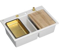 Quadron Marc 120 évier graniteq 76x50 cm blanc HQC7650U1_PVDG1