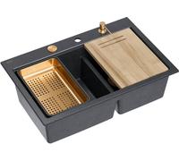 Quadron Marc 120 évier graniteq 76x50 cm noir HQC7650U8_PVDC1