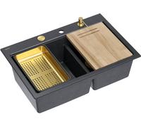 Quadron Marc 120 évier graniteq 76x50 cm noir HQC7650U8_PVDG1