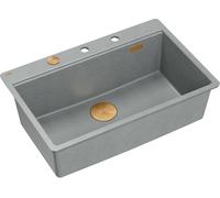 Quadron Marc évier graniteq 75x49 cm gris/graphite/onyx HQM7650U5_FM_PVDC1
