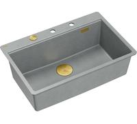 Quadron Marc évier graniteq 75x49 cm gris/graphite/onyx HQM7650U5_FM_PVDG1