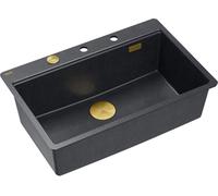 Quadron Marc évier graniteq 75x49 cm noir HQM7650U8_FM_PVDG1