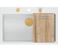 Quadron Marc évier graniteq 76x50 cm blanc HQM7650U1_PVDC1