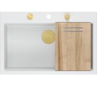 Quadron Marc évier graniteq 76x50 cm blanc HQM7650U1_PVDG1