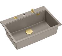 Quadron Marc évier graniteq 76x50 cm gris/graphite/onyx-beige HQM7650U4_PVDG1