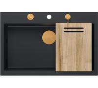 Quadron Marc évier graniteq 76x50 cm noir HQM7650U7_PVDC1