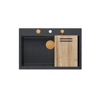 Quadron Marc évier graniteq 76x50 cm noir HQM7650U8_PVDC1