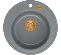 Quadron Morgan évier graniteq 51x51 cm gris/graphite/onyx HB8301U5-C1_P2O