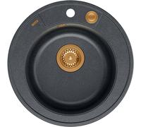 Quadron Morgan évier graniteq 51x51 cm noir HB8301U8-C1_P2O