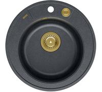 Quadron Morgan évier graniteq 51x51 cm noir HB8301U8-G1_P2O