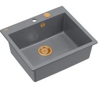 Quadron Morgan évier graniteq 57x50 cm gris/graphite/onyx HB8304U5-C1_P2O