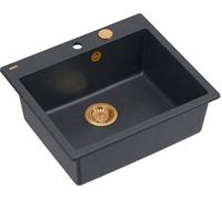 Quadron Morgan évier graniteq 57x50 cm noir HB8304U8-C1_P2O
