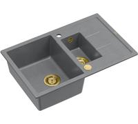 Quadron Morgan évier graniteq 78x50 cm gris/graphite/onyx HB8224U5-G1_P2O