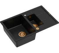 Quadron Morgan évier graniteq 78x50 cm noir HB8224U7-C1_P2O