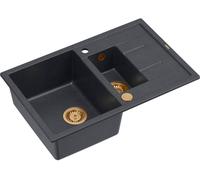 Quadron Morgan évier graniteq 78x50 cm noir HB8224U8-C1_P2O