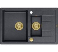 Quadron Morgan évier graniteq 78x50 cm noir HB8224U8-G1_P2O