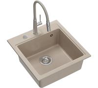 Quadron Peter évier avec mitigeur beige/acier HCQP5052BEZK_3922505BSBE