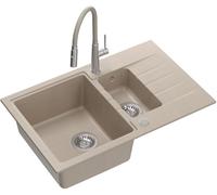 Quadron Peter évier avec mitigeur beige/acier HCQP57850BEZK_3922505BSBE