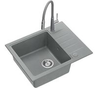 Quadron Peter évier avec mitigeur gris/acier HCQP6250SZK_3922505BSGR