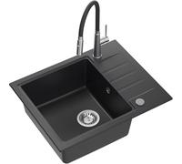 Quadron Peter évier avec mitigeur noir/acier HCQP6250CZK_3922505BSBL