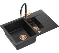 Quadron Peter évier avec mitigeur noir/noire HCQP57850CZK_3323503PVDC1