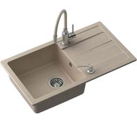 Quadron Ready Max évier avec mitigeur et distributeur beige/acier TQ7744RMBEZ