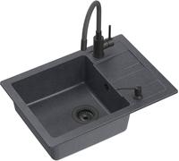 Quadron Ready Smart évier avec mitigeur et distributeur noir/noire TQ6244RSBLM