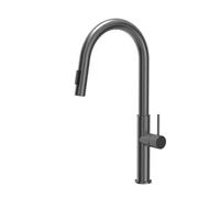 QUADRON Robinet de cuisine DARCY SteelQ Mélangeur 360°, Couleur : Graphite, Robinet de cuisine avec douchette extractible, Deux types de jets, Robinet d'évier en inox, Tête céramique