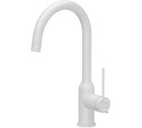 QUADRON Robinet de cuisine INGRID Q LINE SteelQ, mitigeur 360°, robinet de cuisine en acier inoxydable, fonction QFix, couleur: blanc, hauteur: 34 cm, tête de robinet: céramique, finition blanche