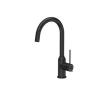 QUADRON Robinet de cuisine INGRID Q LINE SteelQ, mitigeur 360°, robinet de cuisine en acier inoxydable, fonction QFix, couleur: noir, hauteur: 34 cm, tête de robinet: céramique, finition noire