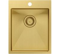 Quadron Russel évier en acier inoxydable avec siphon 50x40 cm doré HB4050PVDBSG1