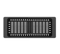 QUADRON Tapis pliable, acier inoxydable/plastique, 320-460 x185 mm, couleur: noir, Comme égouttoir pour l'évier de la cuisine, Tapis pliable pour l'évier de la cuisine, Finition noire