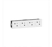 Quadruple prise avec terre Mosaic, LEGRAND, blanc