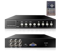 Quadruple Processeur Vidéosurveillance 1080P HD 4 Canaux Compatible avec Caméras Sécurité CCTV AHD TVI CVI, Prend en Charge Zoom Numérique, Gelage d'Images Vidéo Multiples, Alarme de Perte Vidéo